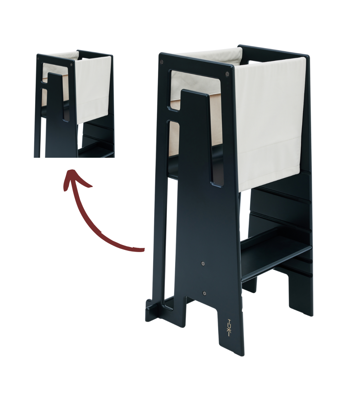 TUKI Lernturm - Mit ihm kann Ihr Kind nun unkompliziert an all Ihren Aktivitäten teilhaben.