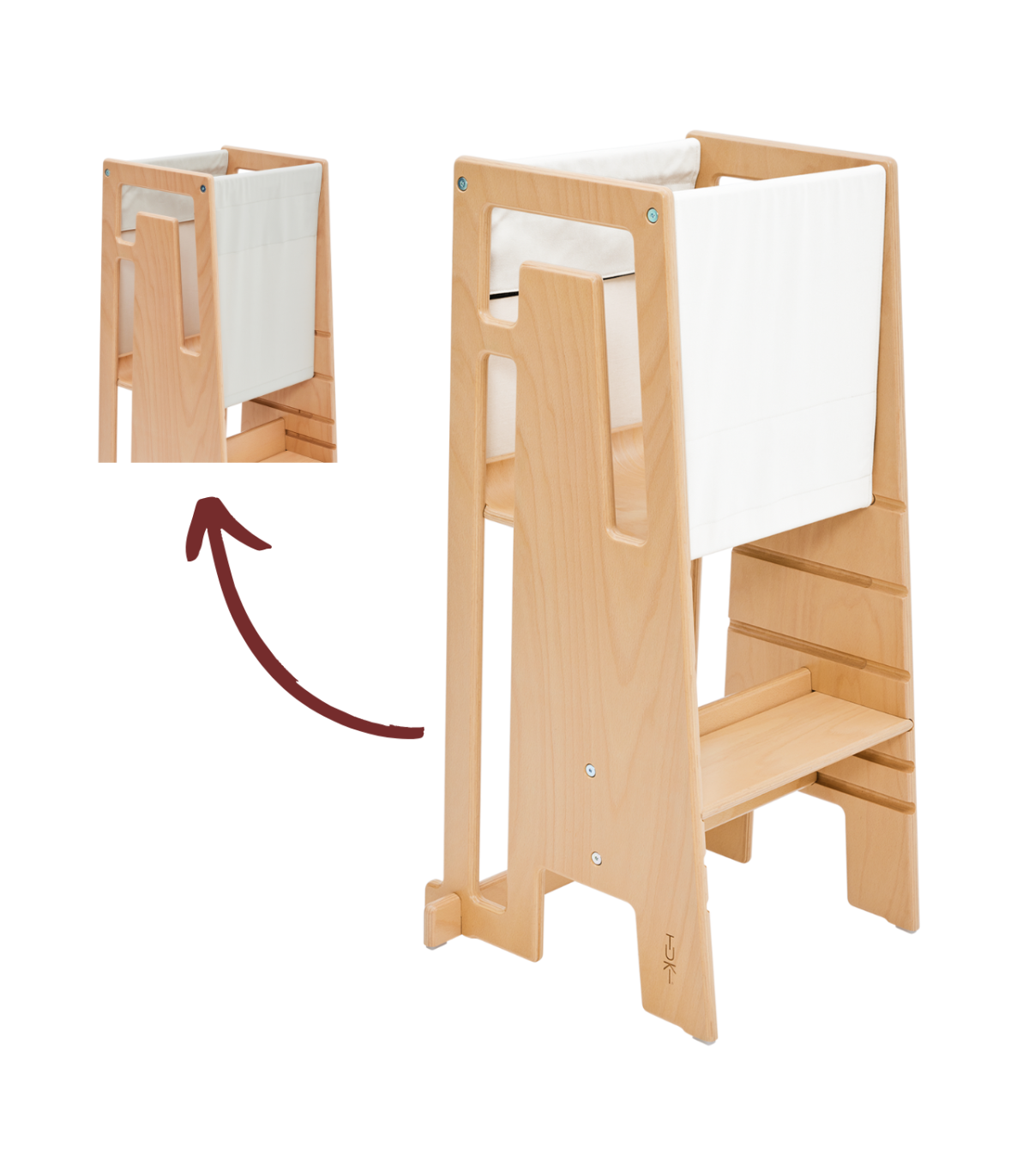 TUKI Lernturm - Mit ihm kann Ihr Kind nun unkompliziert an all Ihren Aktivitäten teilhaben.