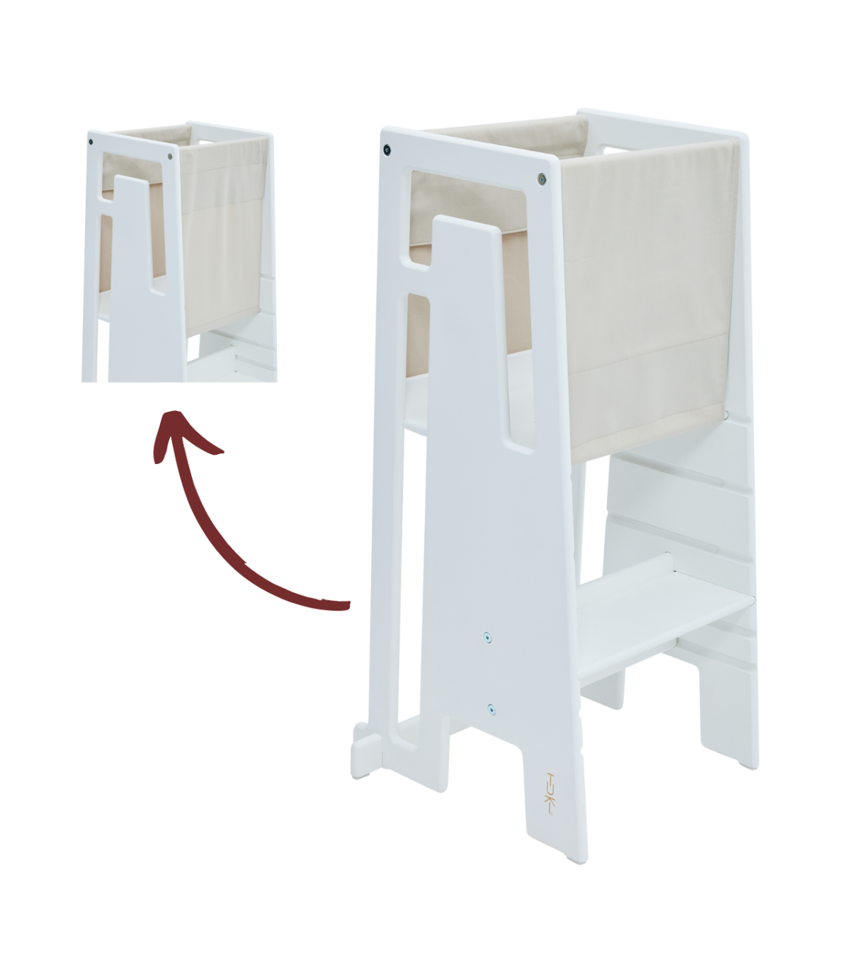 TUKI Lernturm - Mit ihm kann Ihr Kind nun unkompliziert an all Ihren Aktivitäten teilhaben.