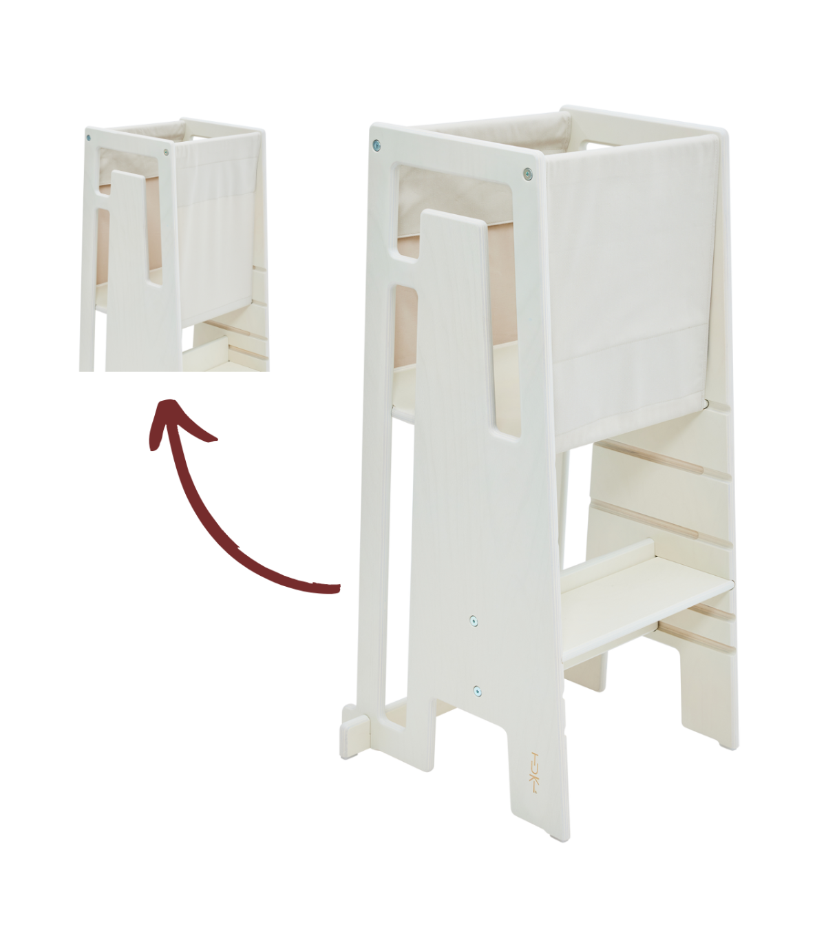 TUKI Lernturm - Mit ihm kann Ihr Kind nun unkompliziert an all Ihren Aktivitäten teilhaben.