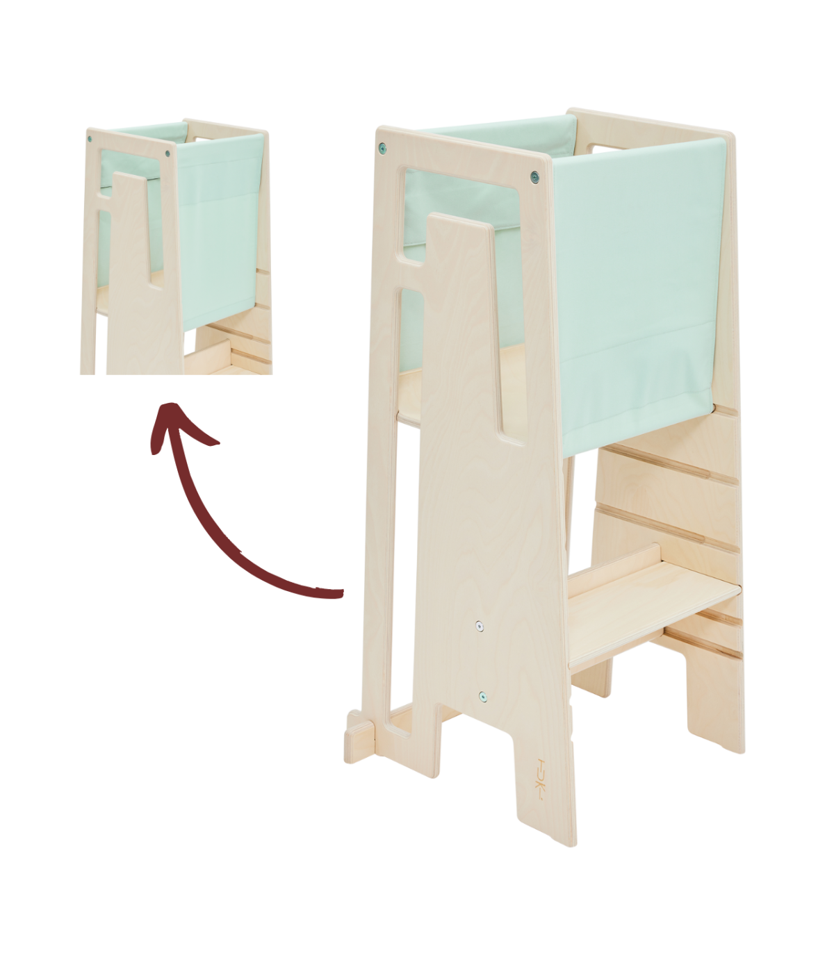 TUKI Lernturm - Mit ihm kann Ihr Kind nun unkompliziert an all Ihren Aktivitäten teilhaben.