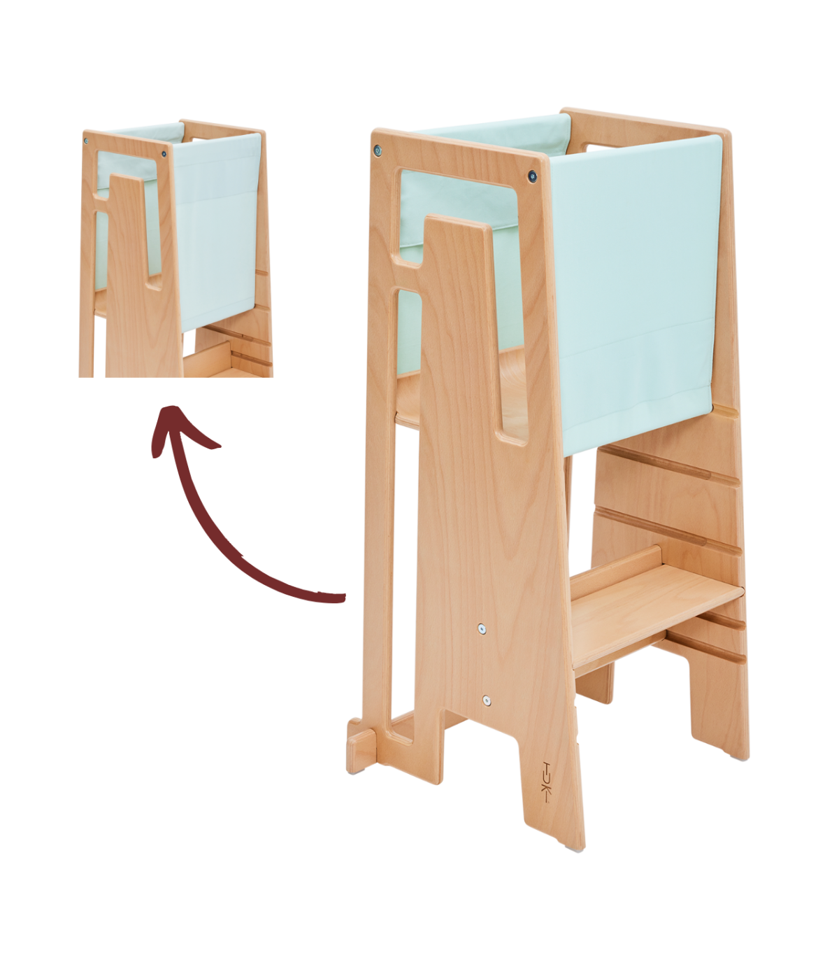 TUKI Lernturm - Mit ihm kann Ihr Kind nun unkompliziert an all Ihren Aktivitäten teilhaben.