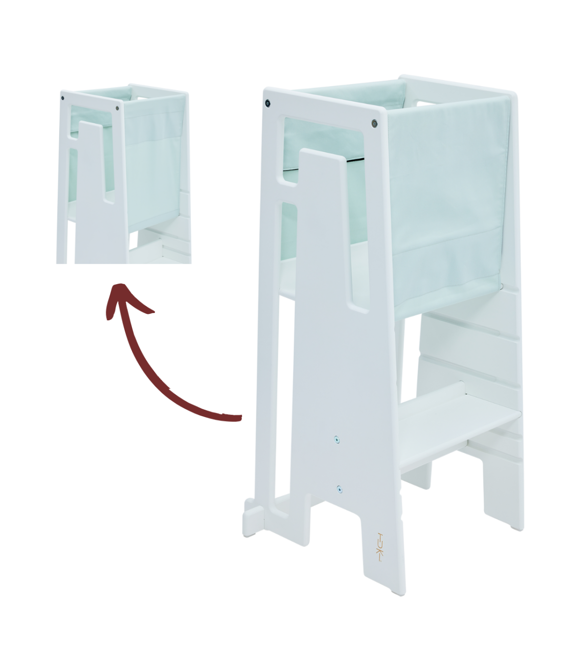 TUKI Lernturm - Mit ihm kann Ihr Kind nun unkompliziert an all Ihren Aktivitäten teilhaben.