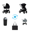 Joolz Geo5 Kinderwagen Set – mit Fusssack, Regenverdeck & Wickeltasche Space Black