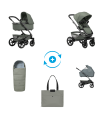 Joolz Geo5 Kinderwagen Set – mit Fusssack, Regenverdeck & Wickeltasche Sage Green