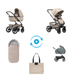 Joolz Geo5 Kinderwagen Set – mit Fusssack, Regenverdeck & Wickeltasche Sandy Taupe