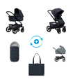 Joolz Geo5 Kinderwagen Set – mit Fusssack, Regenverdeck & Wickeltasche Dark Navy Blue