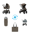 Joolz Geo5 Kinderwagen Set – mit Fusssack, Regenverdeck & Wickeltasche Hazel Brown