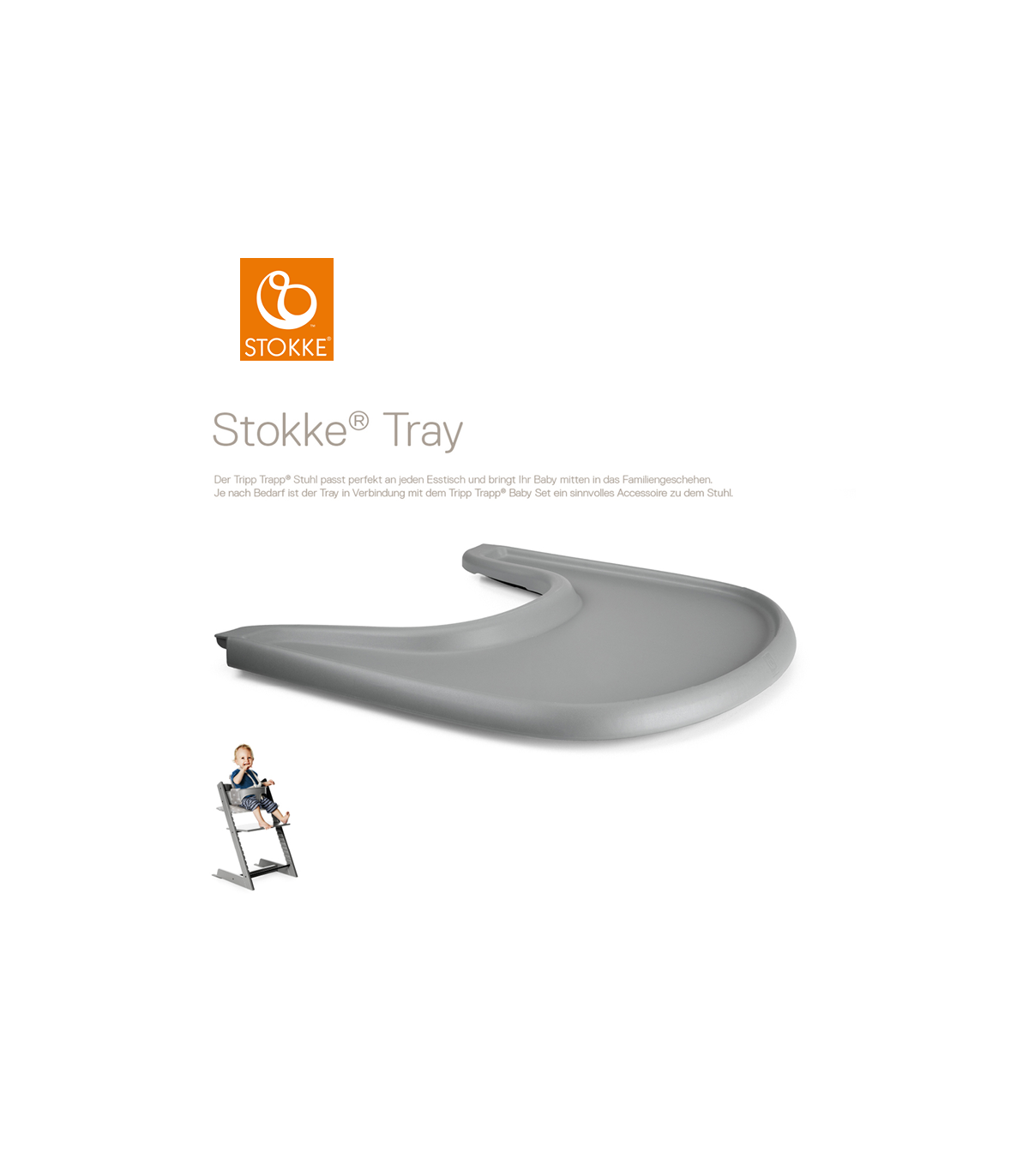 Stokke Tray Storm Grey (Tisch für Tripp Trapp)