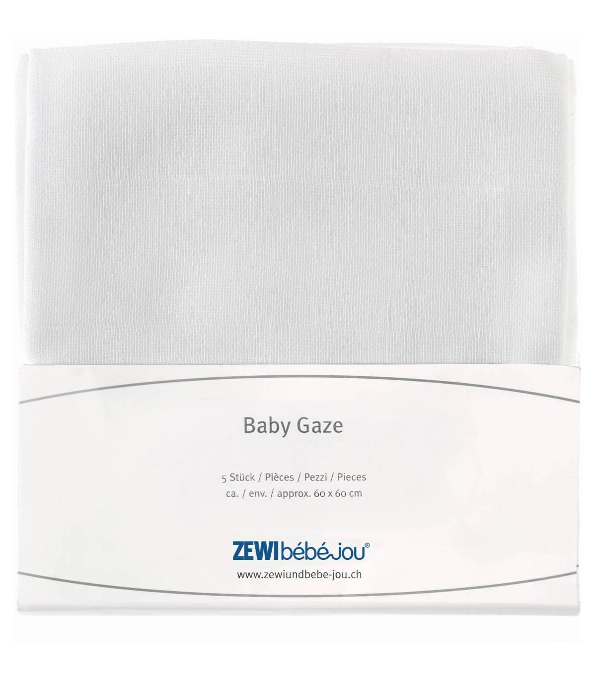 Zewi BÃ©bÃ©-Jou Baby Gaze 60x60 5er Pack