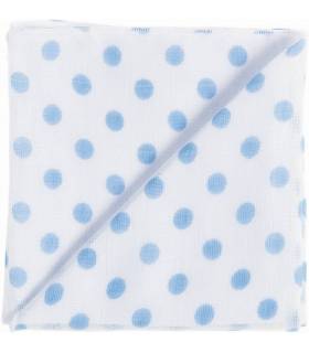 Zewi BÃ©bÃ©-Jou Baby Gaze Motiv Bedruckt 60x60 (Nuscheli) Weiss/Ciel Punkte