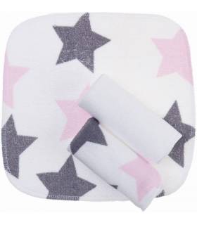 Zewi BÃ©bÃ©-Jou Waschtücher 3 Stück Rose Stars