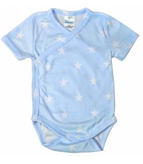 Zewi Body Kurzarm Interlock White/Ciel Stars