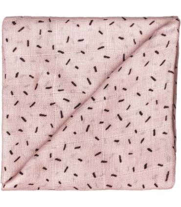 Zewi BÃ©bÃ©-Jou Baby Gaze Motiv Bedruckt 60x60 (Nuscheli) Altrosa Splitter